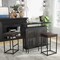 Costway 30" Barstools Set of 2 Upholstered Bar Height Chairs PU Leather w/Footrest Brown/Black/Grey